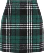 Women's High Waist Plaid Tight Pencil Wool Mini Skirt - Image 9