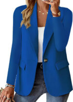 Polyester Autumn Long Sleeve Solid Color Cardigan Small Suit Jacket For Women - Image 10