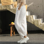 Linen Washed Artistic Women's Pants Baggy Pants - Image 7