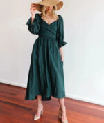 Women's Clothing V-neck Half Sleeves Front And Back Wearable Type Dress - Image 8