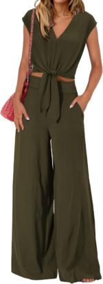 High Waist Slim-fit Wide-legged Pants Suit - Image 10