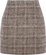 Women's High Waist Plaid Tight Pencil Wool Mini Skirt - Image 7