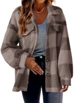Women's Fashion Jacket Button Plush Coat - Image 7