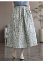 Artistic Floral Washed Cotton Sweet Neighbor's Beautiful Printed Skirt - Image 7