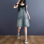New Literary Large Size Fat Sister Jean Suspenders Female - Image 2