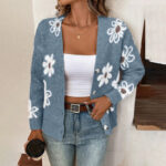 Flowers Print Button Front Cardigan - Image 6
