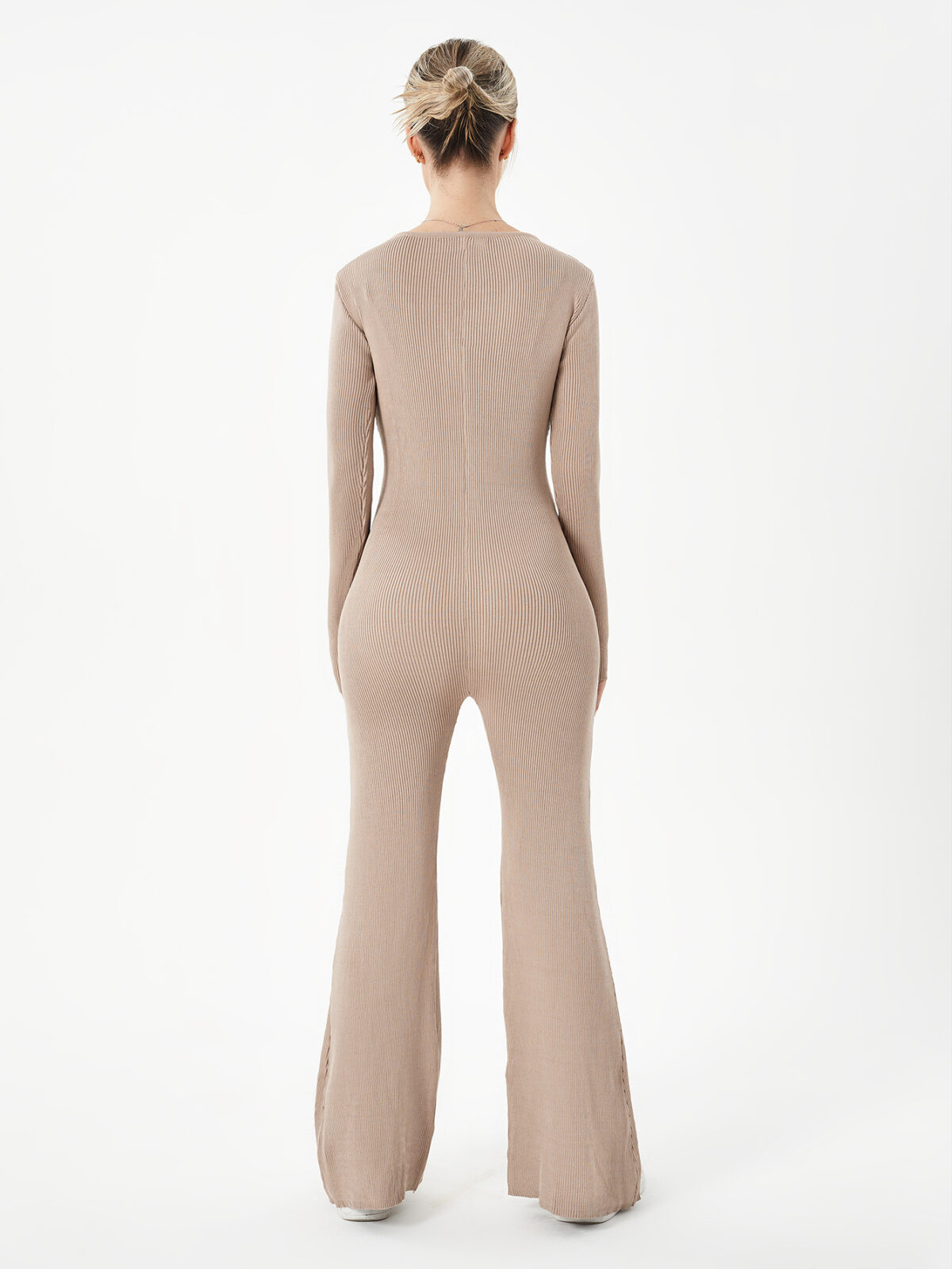 Zippered Round Neck Flared Trousers - Image 6