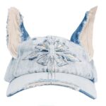 Waste Soil Wind Y2g Doberman Ear Baseball Cap Worn Looking Washed-out Denim - Image 5
