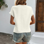 Women's Knitwear Casual Top Round Neck T-shirt - Image 6