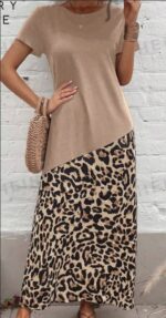 Leopard Print Tee Dress - Image 2