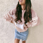 Women's Tricolor Inlaid Patchwork Knitted Sweater - Image 7