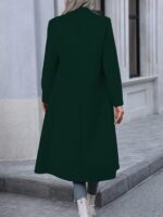 Autumn And Winter Long Coat For Women, Minimalist And Fashionable, Elegant For Commuting, Double-breasted Long-sleeve Faux Wool Long Women's Coat. - Image 3