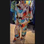 Indian Casual Round Neck Printed Satin Suit