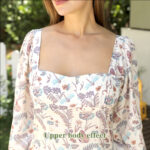 Women's Square Neck Long Sleeved Printed Dress - Image 4