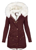 Women's cotton padded jacket with white collar - Image 8