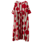 Literary Fat MM Large Size Loose Print Short Sleeve Dress - Image 3