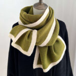 Color Matching Scarf Knitted Wool Scarf - Image 2