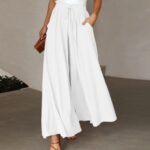 Women's Fashion Wide Leg Elastic Waistband Wide Leg High Waist Long Dress Pants - Image 10