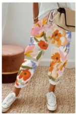 Women's Fashion Cotton Linen Solid Color Casual Pants - Image 9