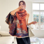 Vintage Plum Scarf Women's Artificial Cashmere Thickened Double-sided Student Shawl - Image 8