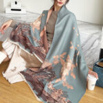 Vintage Plum Scarf Women's Artificial Cashmere Thickened Double-sided Student Shawl - Image 5
