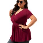 Women's Plus Size T-shirt V-neck Top - Image 5