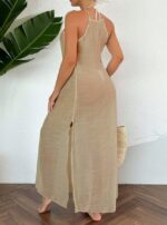 Swim Women Summer Holiday Hollow Out Dress With Halter Neck - Image 5