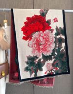 Retro Floral Artificial Cashmere Scarf Women's Thick Warm Scarf - Image 2