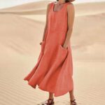 Summer Sleeveless Long Dress With Pockets Fashion Casual Loose Dresses Women's Clothing - Image 5