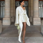Minority V-neck Lace-up Satin High-grade Temperament Dress - Image 2