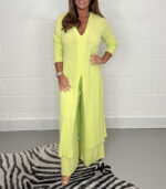Women's Fashion Simple Solid Color Long Top Long Pants Set - Image 4