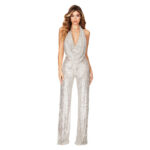 Summer Women's Sleeveless Halter Sequined Jumpsuit - Image 9