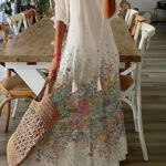 Women's Printed Medium Sleeve Long Dress - Image 7
