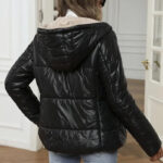 Brushed And Quilted Warm Hooded Cotton-padded Coat - Image 2