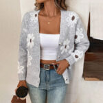 Flowers Print Button Front Cardigan - Image 7