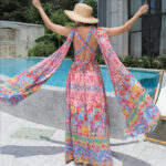Women's Floral Style Large Hem Dress - Image 4
