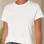 Casual Women's Round Neck Short Sleeve Sports Pure Cotton T-shirt - Image 7