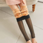 Fake Translucent Plus Size Leggings Fleece Lined Tights Fall And Winter Warm Fleece Pantyhose Women Fleece Lined Pantyhose Thermal Winter Tights - Image 9