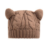 Hand Made 3D Cute Knitted Cat Ear Beanie For Winter - Image 9