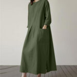 Autumn Solid Elegant Dress For Women - Image 4