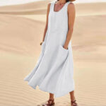 Summer Sleeveless Long Dress With Pockets Fashion Casual Loose Dresses Women's Clothing - Image 4