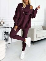 Athleisure Hoodie With Thick Thread Slim-fit Vest Pants Three Pieces Set - Image 2