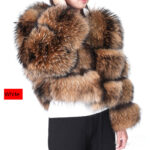 Warm Short Raccoon Fur Women's Clothing Leather Fur Coat - Image 8