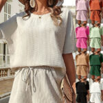 Short Sleeve Suit Women's Western Style Batwing Shirt Fashion Shorts Two-piece Set