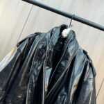 Cuffed Zipper Collar Button PU Leather Jacket Cotton Padded Jacket - Image 2