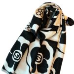 Air-conditioned Room Spring And Summer High-grade Versatile Black And White Scarf Warm Dress - Image 5