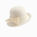 Women's French-style Elegant Retro Woolen Bowler Hat Curling Bow - Image 8