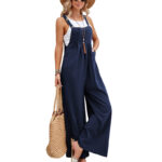 Women's Clothes Hot-selling Solid Color Casual Suspender Trousers Overall - Image 3