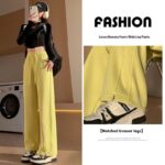 High Waist Long Thin Straight Loose Leisure Sports Sweatpants - Image 2