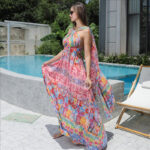 Women's Floral Style Large Hem Dress - Image 10